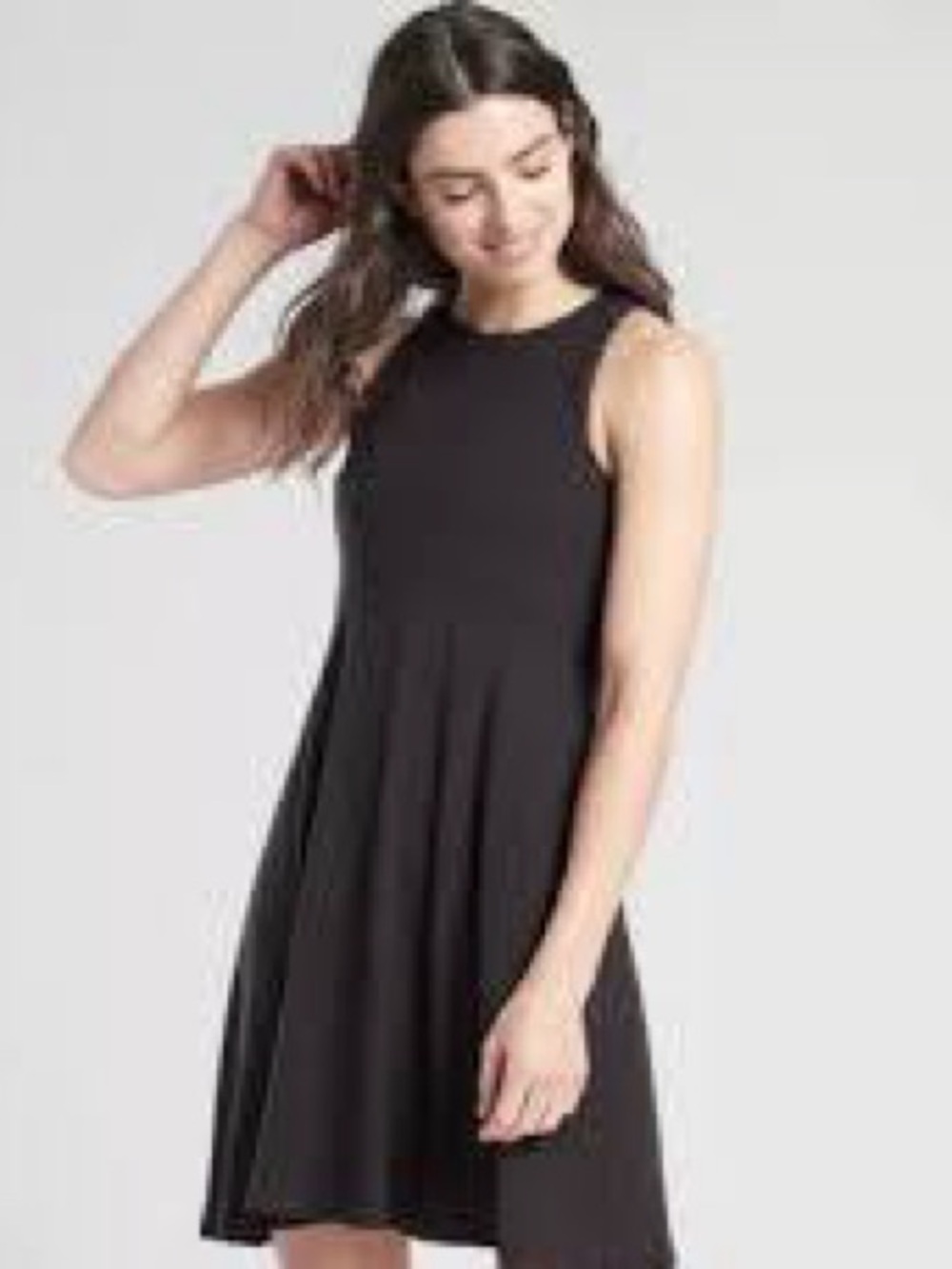 Athleta Black Sleeveless Swing Mini Dress